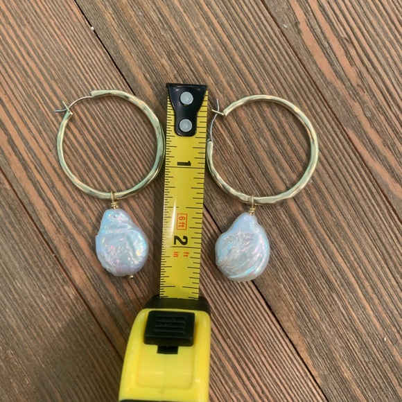 SPARTINA 449 Pearl drop hoop earrings NWT - Picture 6 of 7